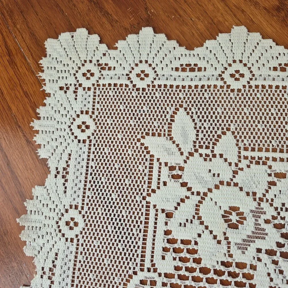 Lot of 9 Vintage Cottagecore White Cream Floral Lace Table Runners or Doilies